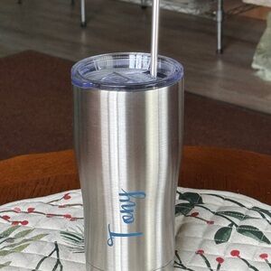 Stainless Steel Personalized Travel Tumbler in Silver